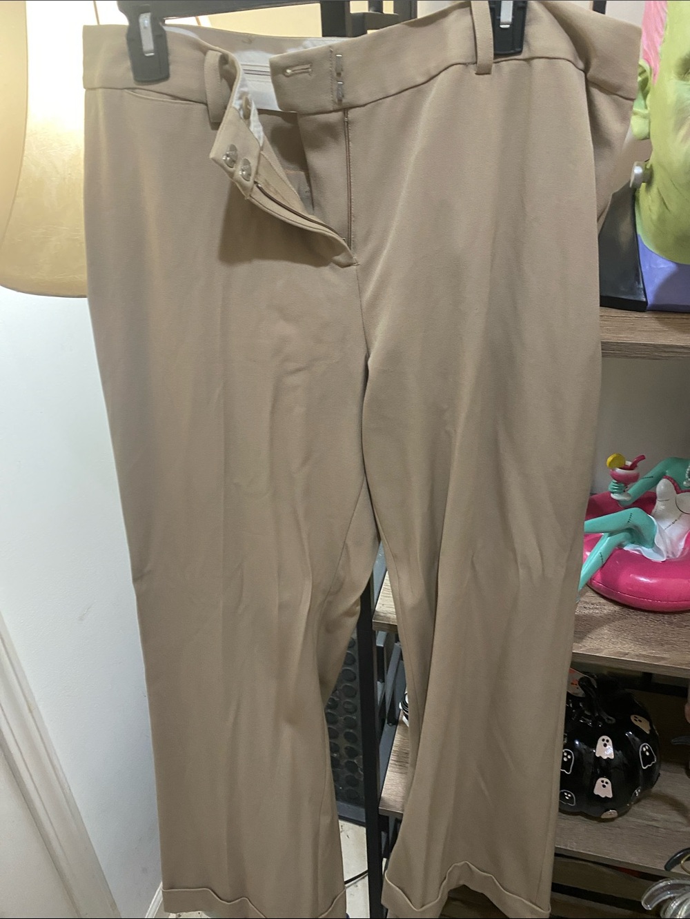 WoMen's Tan Dress Pants - Classic Straight Fit